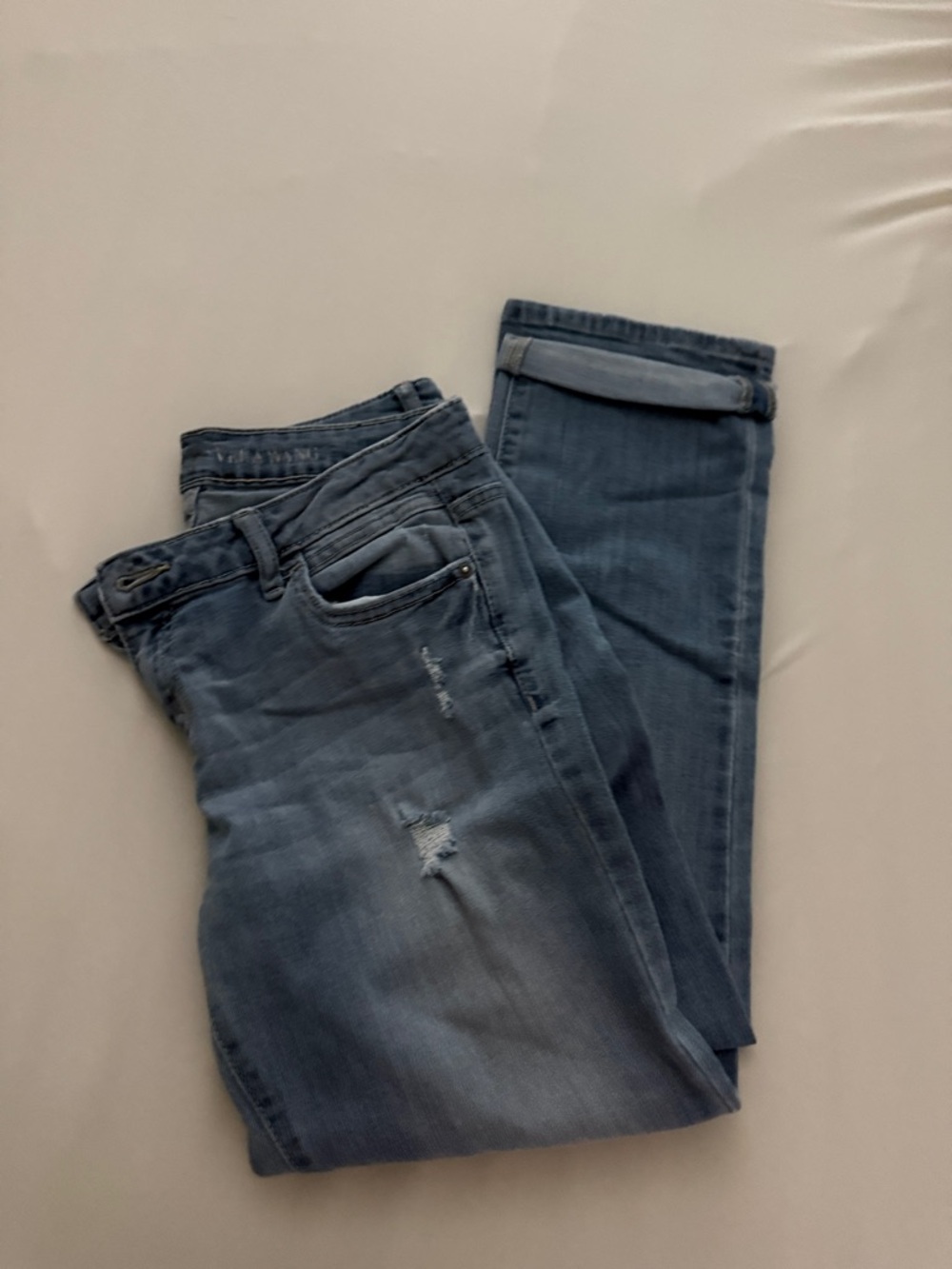 Simply Vera Vera Wang Women's Blue Ankle-Length Cropped Jeans